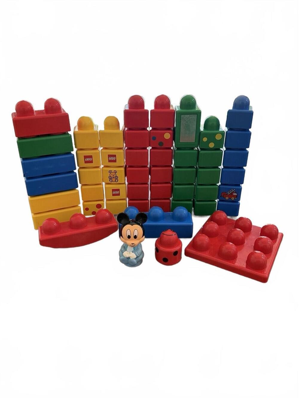 Vintage LEGO Duplo Primo Toddler Baby Lot of 49 Rattles Blocks Mickey Mouse Etc - Picture 1 of 8